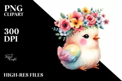 Cute Chicken Pastel Colors Watercolor | Clipart Product Image 1