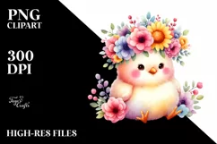 Cute Chicken Pastel Colors Watercolor | Clipart Product Image 1