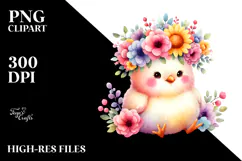 Cute Chicken Pastel Colors Watercolor | Clipart Product Image 2