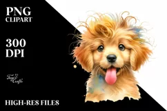 Watercolor Golden Retriever PNG Product Image 3