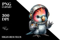 Energetic Baby Parrot with Rocker Look PNG Product Image 2