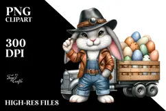 Goofy Bunny Loading Truck, Transparent PNG Product Image 2