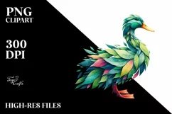 Vibrant Watercolor Duck PNG Product Image 1