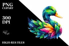 Vibrant Watercolor Duck PNG Product Image 3