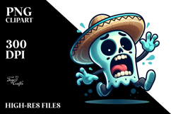 Jumping Suggar Skull, Playful PNG Product Image 2