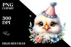 Watercolor Cow with Party Hat, High-Res PNG Product Image 3