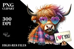 Detailed Highland Calf with Sunglasses, High-Res PNG Product Image 2