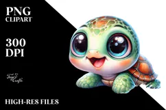 Cute Baby Turtle with Goofy Smile PNG Product Image 2