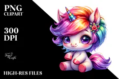 Cute Baby Unicorn Drawing with Cool Haircut Product Image 2