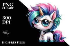 Vibrant Baby Unicorn PNG Product Image 2