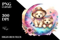 Colorful Baby Puppy on Moon, Transparent PNG Product Image 2