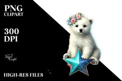Colorful Baby Polar Bear with Heart, Transparent PNG Product Image 2