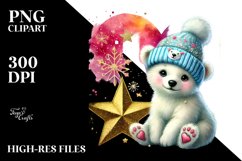 Colorful Baby Polar Bear with Heart, Transparent PNG Product Image 2