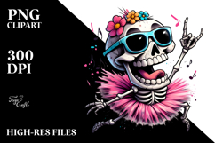 Funny Skeleton in Tutu PNG Product Image 2