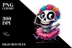 Funny Skeleton in Tutu PNG Product Image 2