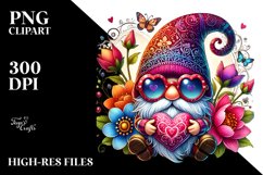 Detailed Valentines Gnome with Sunglasses, Transparent PNG Product Image 2