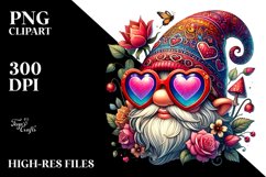 Detailed Valentines Gnome with Sunglasses, Transparent PNG Product Image 2