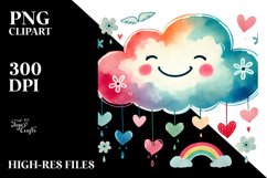 Colorful Cloud with Hearts, Transparent PNG Product Image 2