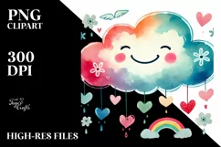 Colorful Cloud with Hearts, Transparent PNG Product Image 2