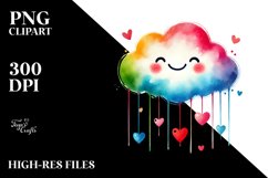 Colorful Cloud with Hearts, Transparent PNG Product Image 2