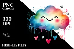Colorful Cloud with Hearts, Transparent PNG Product Image 2