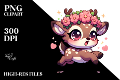 Sarcastic Deer with Flower Crown PNG Product Image 2