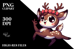 Silly Cartoon Deer PNG Product Image 2