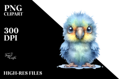 Funny Baby Parrot White Background Clipart Product Image 2
