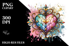 Colorful Heartglass on Splashy Background PNG Product Image 2