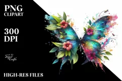 Vibrant Watercolor Butterfly PNG Product Image 1
