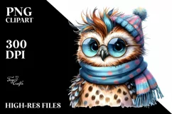 Baby Owl with Cool Haircut PNG Product Image 3
