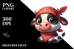 Playful Cartoon Cow PNG Product Image 2