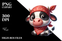 Playful Cartoon Cow PNG Product Image 2