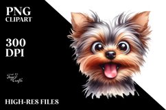 Enthusiastic Yorkshire Terrier | Sublimation | Clipart Product Image 1