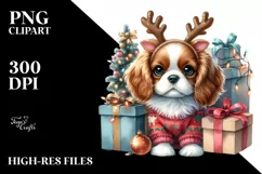 Winter Baby Cavalier King Charles Spaniel, High-Res PNG Product Image 1
