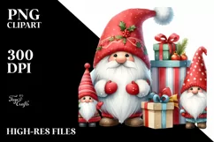Christmas Gnomes and Presents PNG Product Image 1