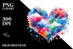 Colorful Paintbrush Style Heart PNG Product Image 2