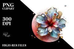 Abstract Glossy Hibiscus PNG Product Image 2