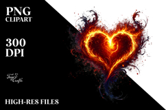 Digital Fire Heart PNG Product Image 2