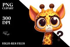 Goofy Cartoon Giraffe PNG Product Image 2