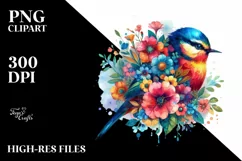 Vibrant Retro Bird | Quirky Style Clipart Product Image 3