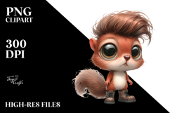 Expressive Baby Squirrel Watercolor Clipart Product Image 2