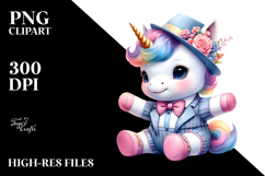Baby Unicorn in Jive Dancer Outfit PNG Product Image 2