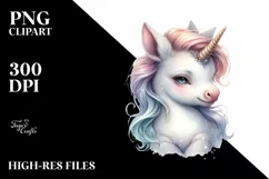 Cute Baby Unicorn PNG Product Image 1