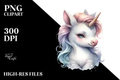 Cute Baby Unicorn PNG Product Image 2