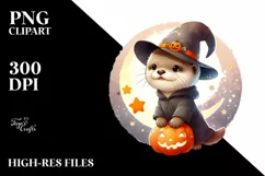 Cute Halloween Baby Otter PNG Product Image 1