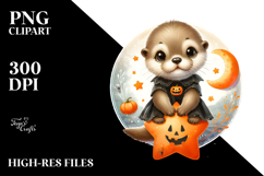 Vintage Baby Otter on Star, Transparent PNG Product Image 2