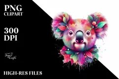 Vibrant Watercolor Koala PNG Product Image 3