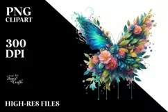 Vibrant Watercolor Butterfly PNG Product Image 3