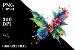 Vibrant Watercolor Butterfly PNG Product Image 3